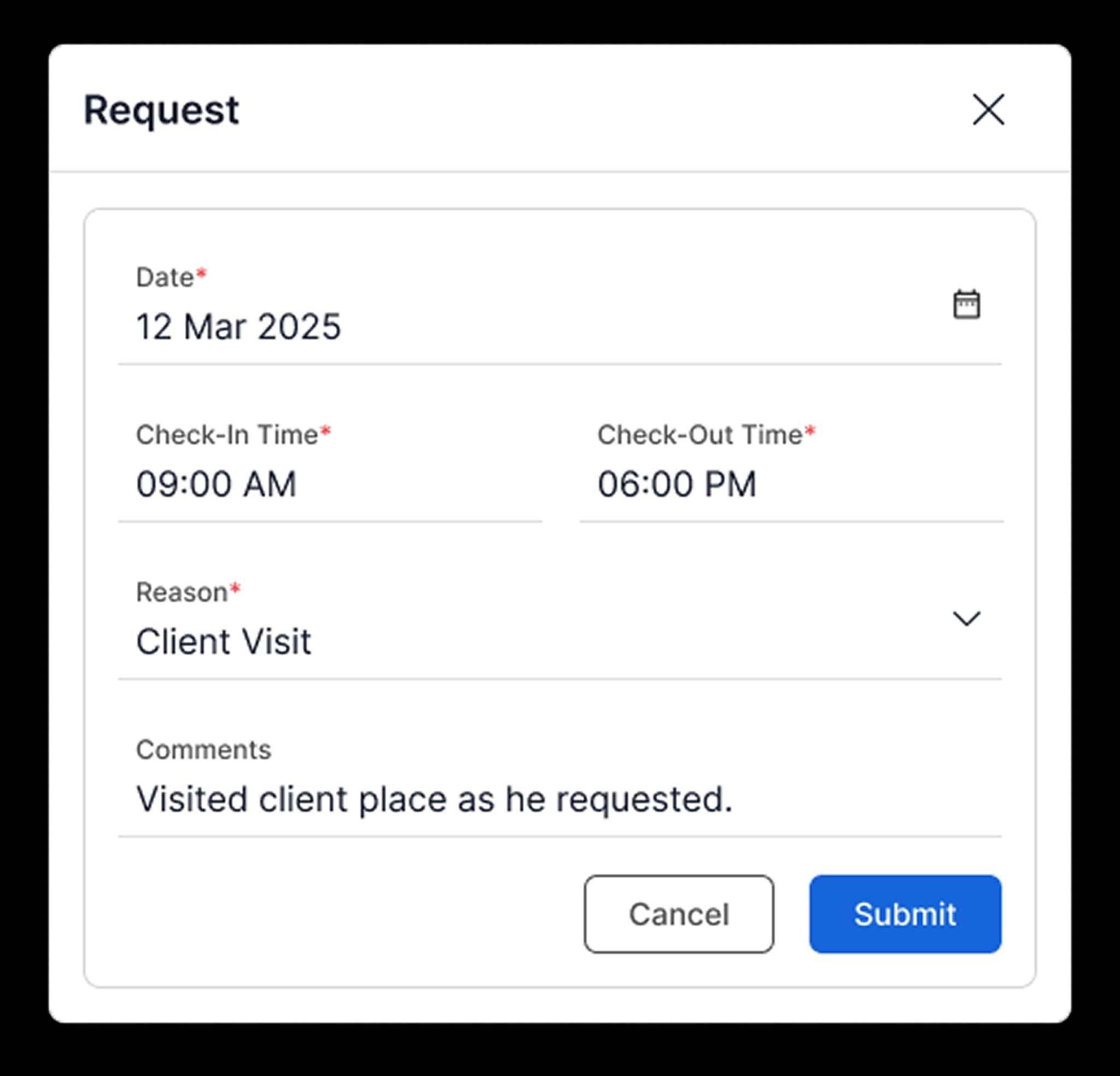Request for Correction